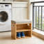 Banc de rangement pour chaussures avec siège rembourré, armoire à chaussures réglable à 2 niveaux pour vestibule, salon, couloir et chambre à coucher
