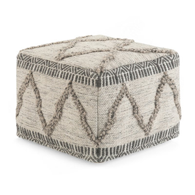 Pouf carré Sweeney - gris / naturel