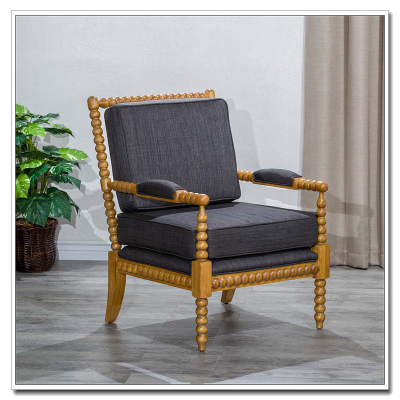 Fauteuil Spindle, chêne vieilli, gris anthracite, Gris anthracite, Chêne