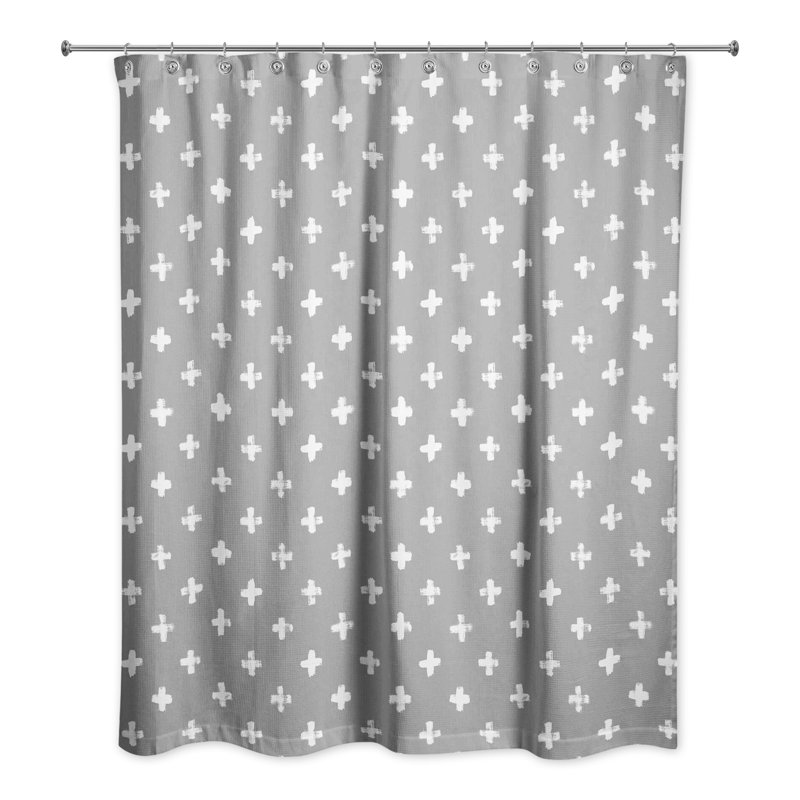 Rideau de douche à pois Riffat, Gris