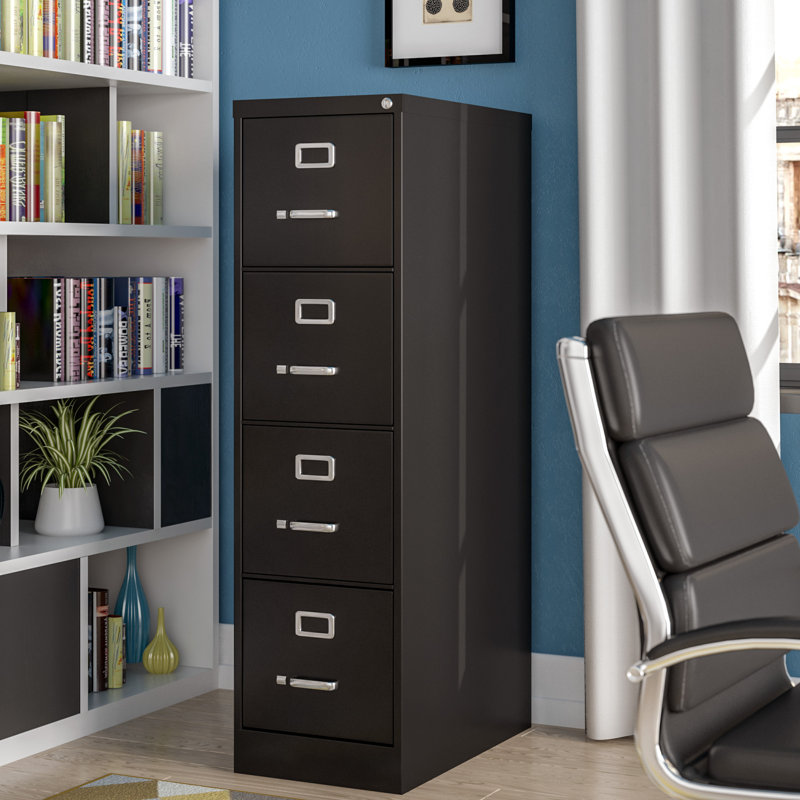 Jolene 15'' Wide 4 -Drawer Steel File Cabinet, Black