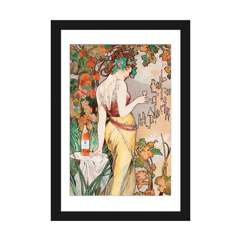 « cognac », reproduction sur toile, H 24 po x l 16 po x P 1 po, Papier d'art encadré noir, Blanc