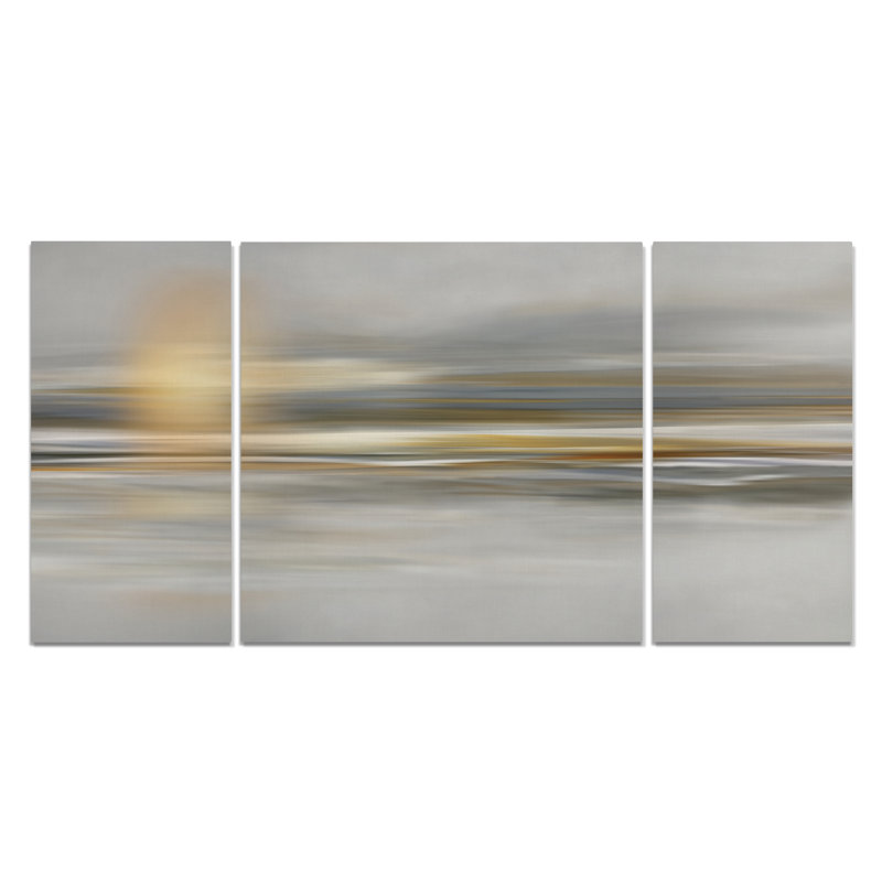 Mer calme - Triptyque sur toile, H 24 po x l 48 po x 1,5 po
