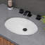 Lavabo de salle de bain ovale blanc encastré avec trop-plein