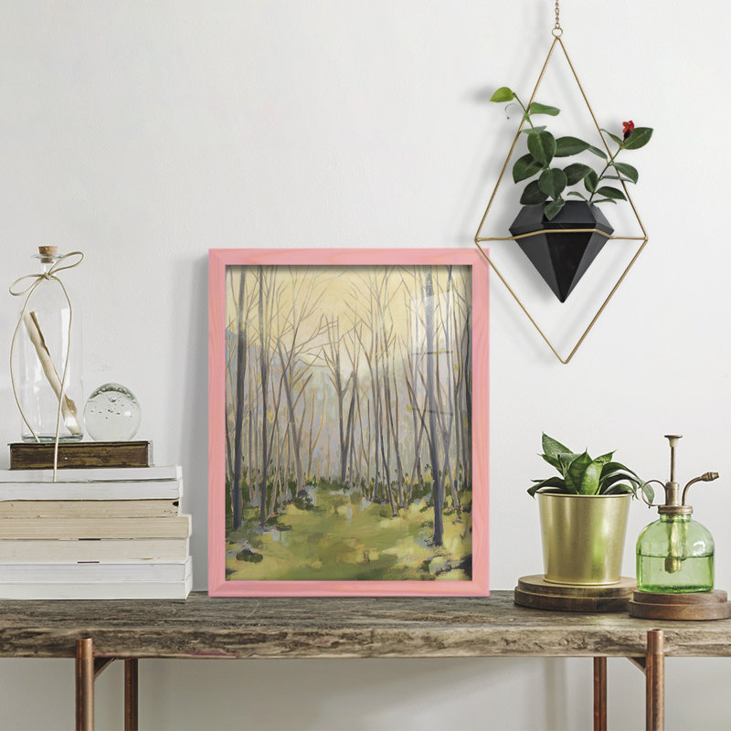 Delicate Forest II - reproduction de cadre photo simple, H 15 po x l 12 po x P 1 po, Rose