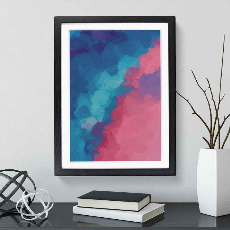 Lasting Love Abstract - Print, Black Framed, White, 36cm H x 27cm W