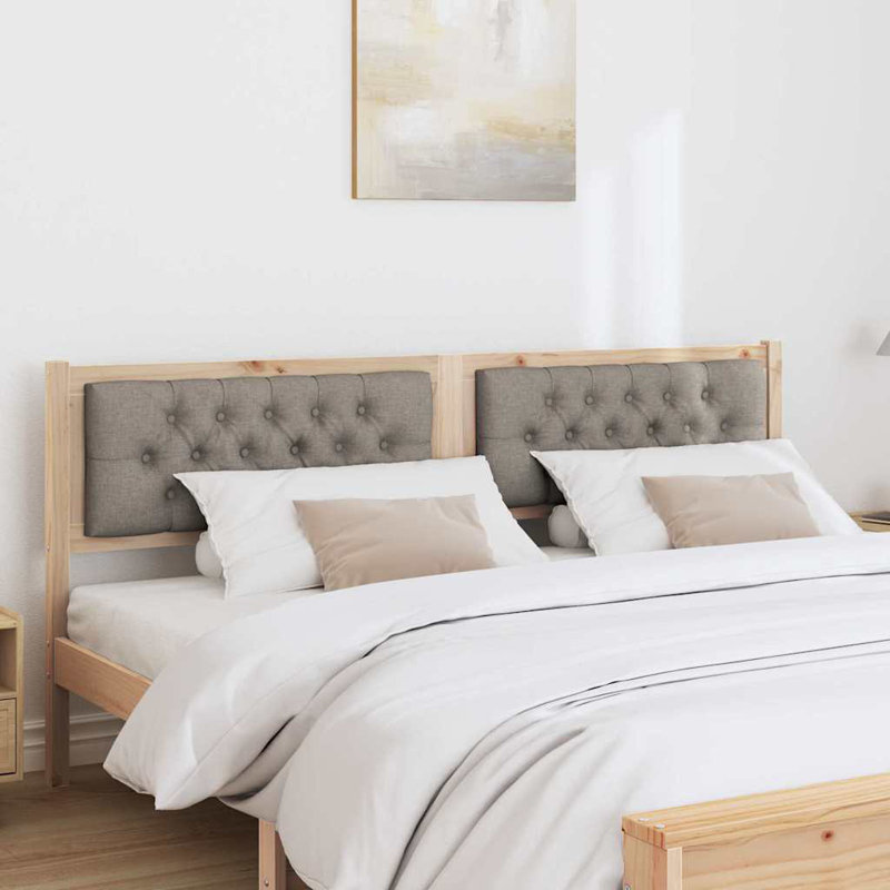 Solid Wood Headboard, Queen, Brown, Taupe