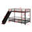Metal Bunk Bed With Slide And Guardrails-529470368-529470366
