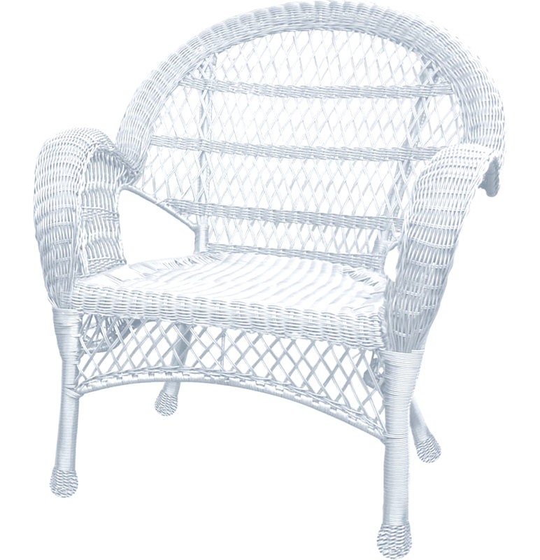 Chaise en osier blanc Santa Maria - ensemble de 2, blanc