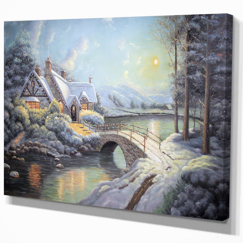 « christmas moonlight », reproduction sur toile tendue, H 20 po x l 20 po x P 1 po