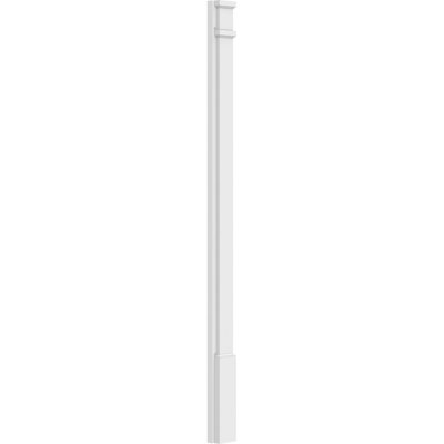 TruCraft Plain Pilaster w/ Decorative Capital & Base, 4"W x 60"H x 2"P Base Can Be Trimmed Up To 6 5/8", Architectural Grade PVC, Sold As Pair