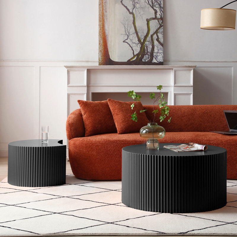 Berneice Drum 2 Nesting Tables, Black