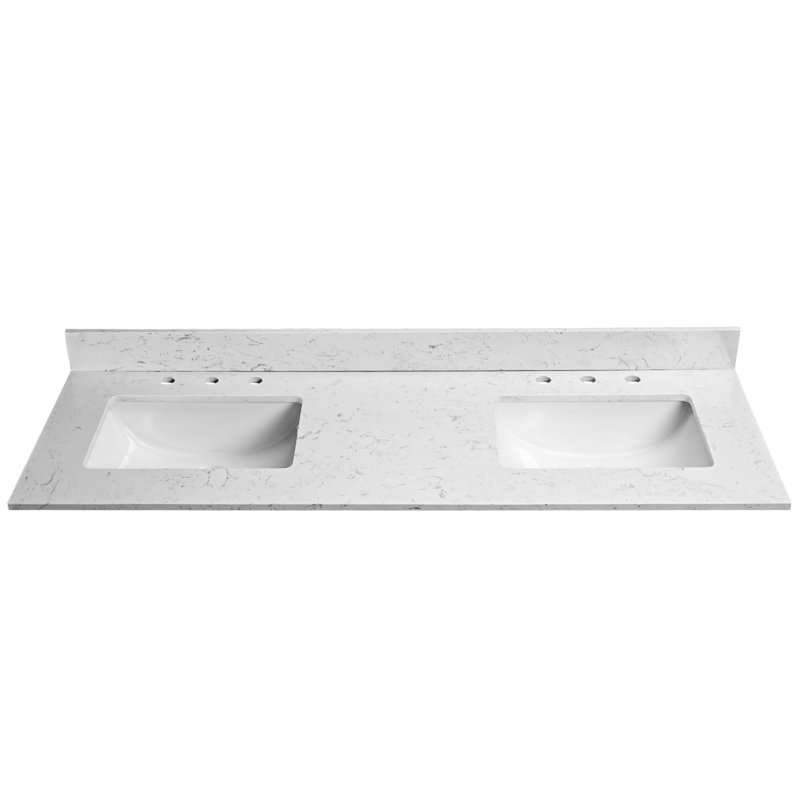Modern Bathroom Sinks, Stone Vanity Top With Ceramic Sink, Easy Installation