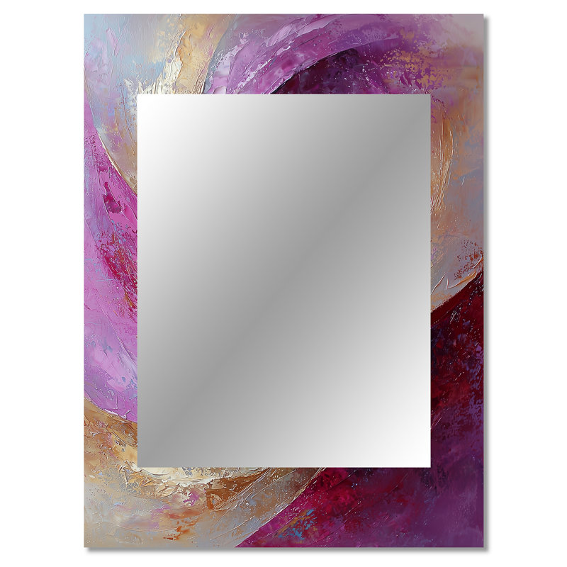 Abstrait lavande Tranquility Balance I - grand miroir mural moderne, miroir unique moderne, impression sur métal