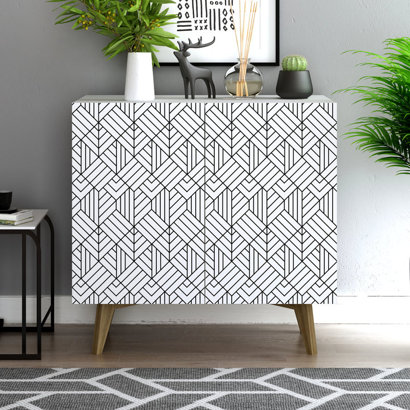 Bostyn Art 2 Door Accent Cabinet, Mondrian