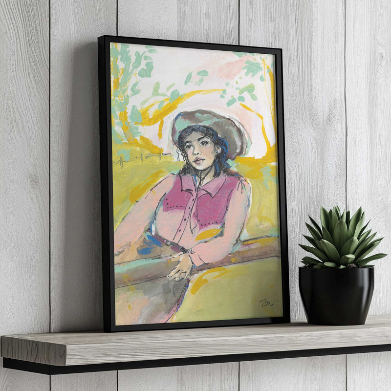 «Western Girl» par Jessica Mingo, reproduction d'art, Noir, L 20 x H 30, Impression encadrée