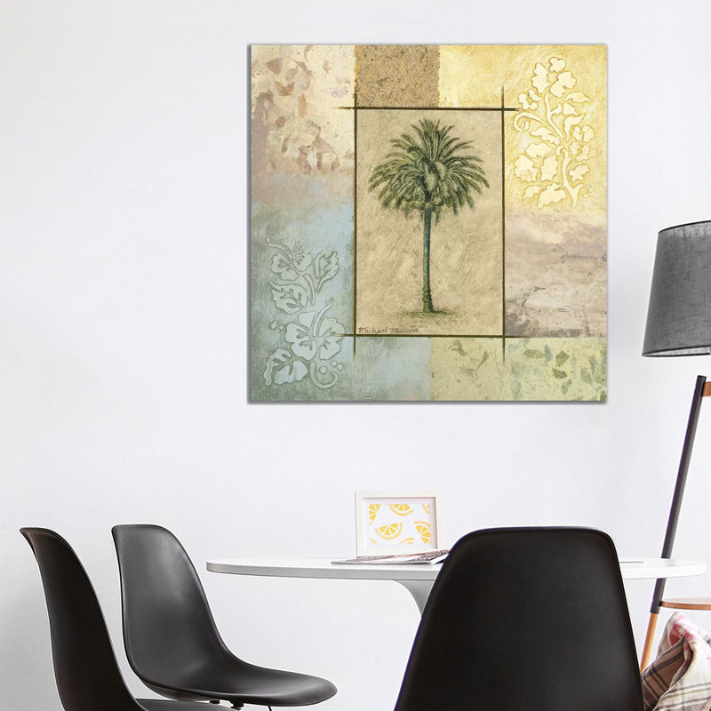 Palm Woodcut II by Michael Marcon - Wrapped Canvas Gallery-Wrapped Canvas Giclée, 93.98 cm H x 93.98 cm W x 3.175 cm D