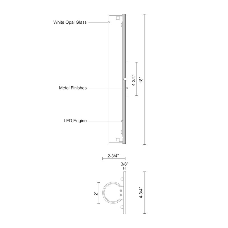 Bute 1 - Light LED Wallchiere, Chrome