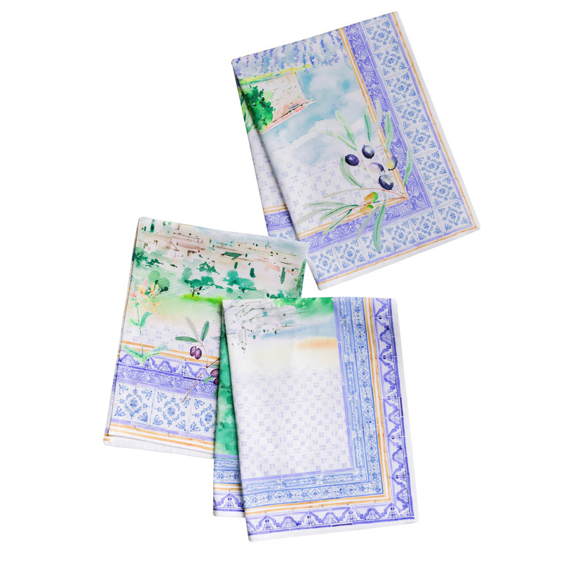 Maison d'Hermine Luberon 100% Cotton Kitchen Towel Set 3 - 20" x 27.5"