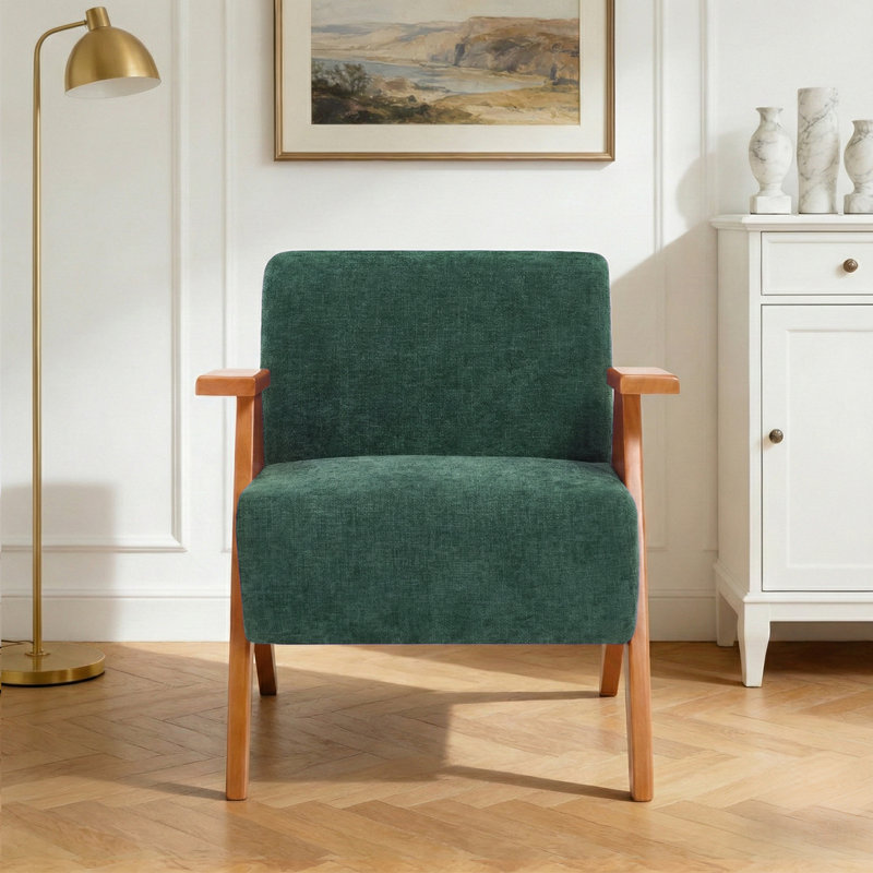 Fauteuil 27,6 po Mid-Century, Vert