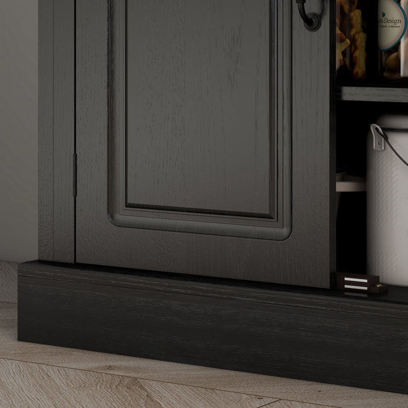 Garde-manger autoportant 71 po avec 4 portes et armoire, 71 po, noir