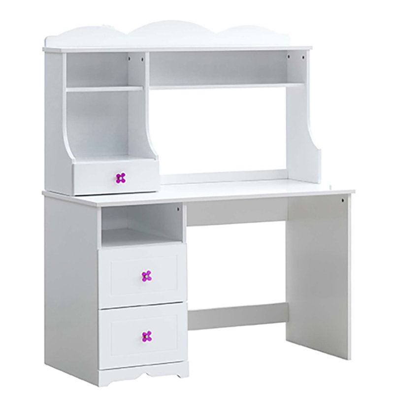 Bureau d'écriture blanc à 2 tiroirs