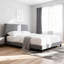 Lit plateforme tapissier en lin-854191611