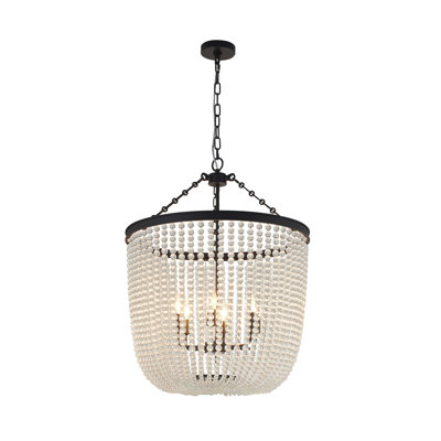 Coastal 6-Light Glass Bead Chandelier 