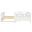 Lit plateforme simple avec garde-corps, structure de lit simple en bois massif, peut être converti en lit plateforme double-121071397-121071398