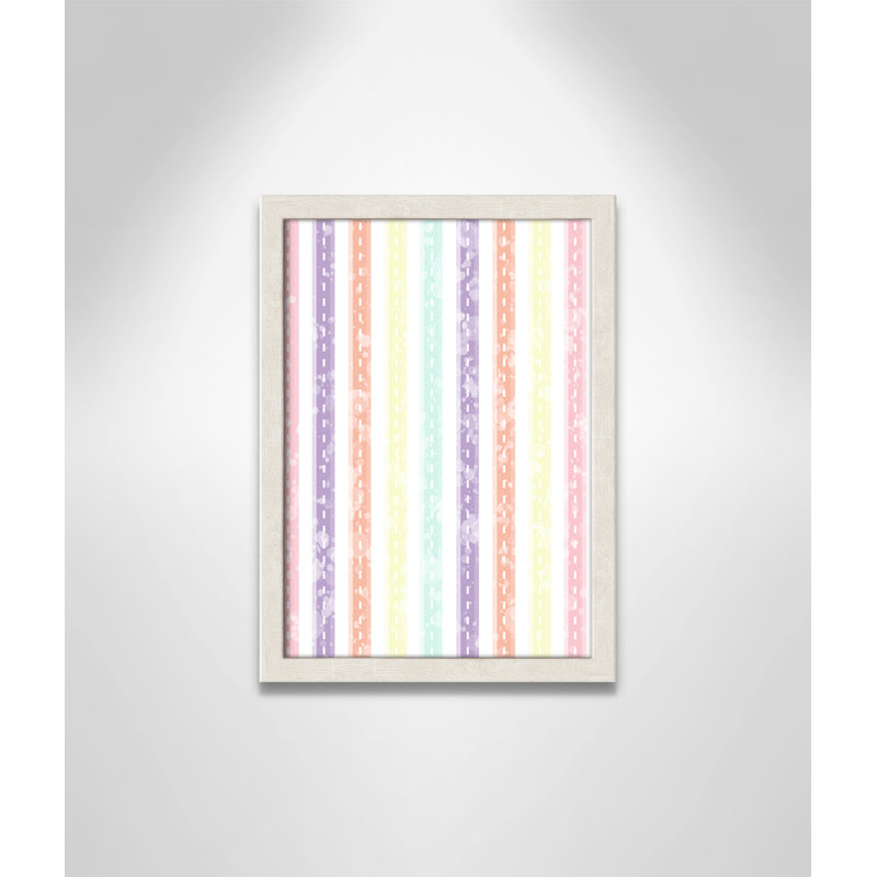 Adhésif décoratif Whimsical Stripe, H 15 po x l 11 po x P 1,1875 po, Encadré de boîte à grain de bois blanc