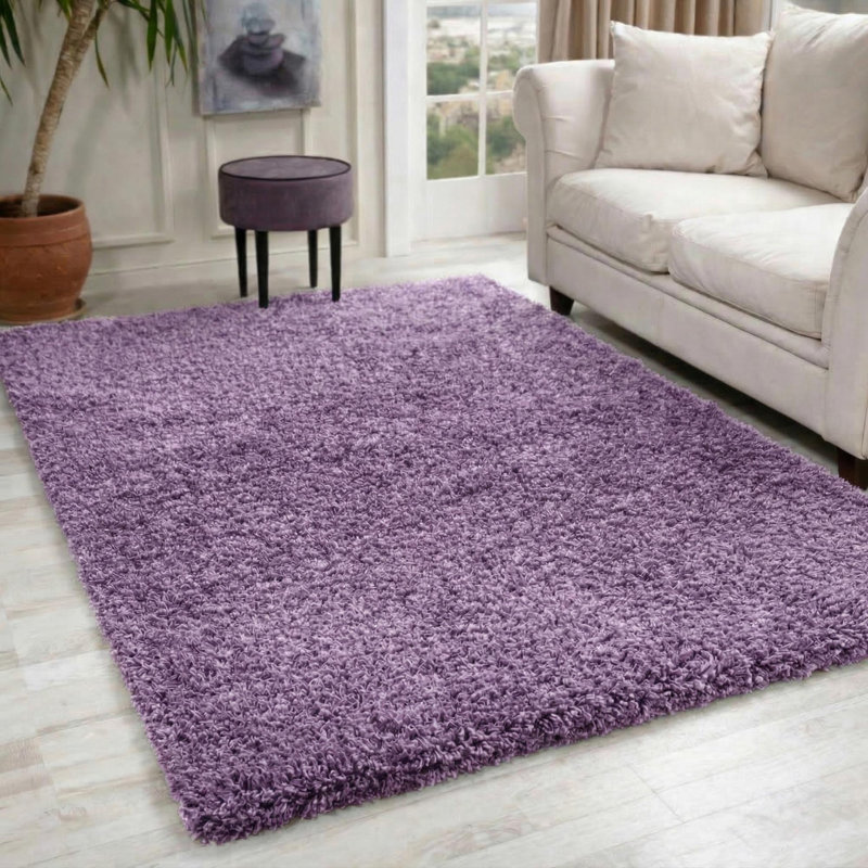 Esterly Solid Colour Shag Area Rug, Rectangle 120 x 170cm