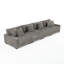 4 - Piece Upholstered Faux Rabbit Fur Flannel Modular Sectional Sofa with Armrests & Throw Pillows-1936022552