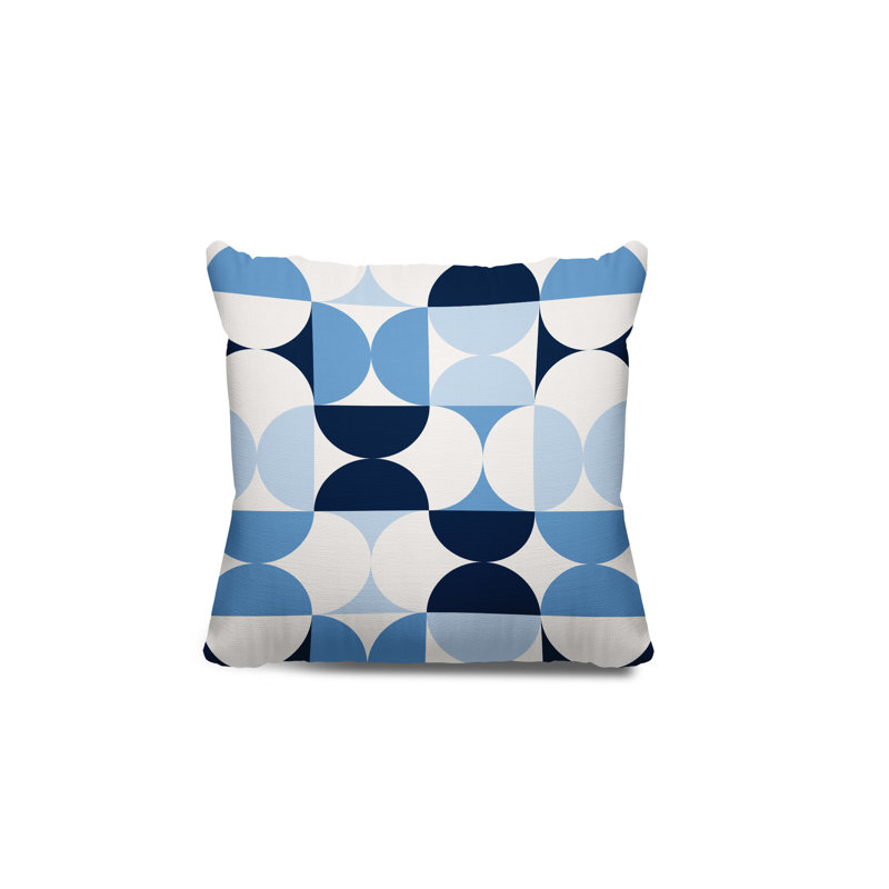Coussin décoratif intérieur / extérieur Pitto Griffin, 17 po x 17 po, Bleu ciel / bleu marine