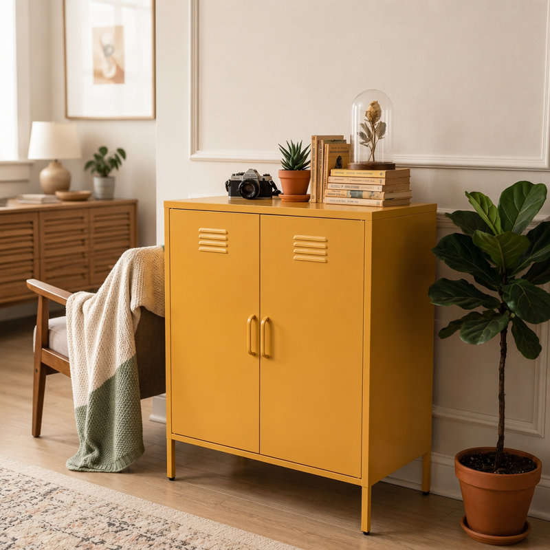 Armoire de rangement durable et multifonctionnelle en métal avec tablettes réglables et conception stable pour la maison et le bureau