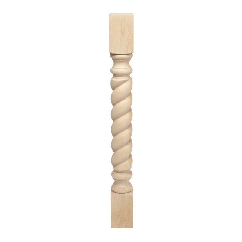 Unfinished Hard Maple Rope Kitchen Island Leg 35-1/4"
