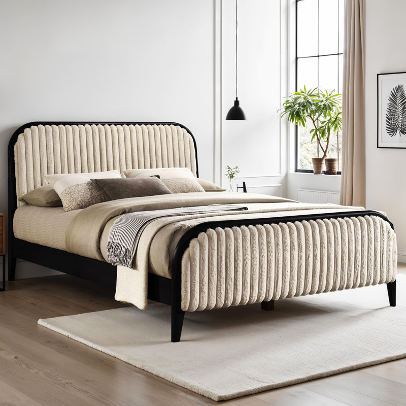Lit plateforme tapissier Cossette Daphne, Noir