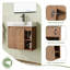 Meuble-lavabo mural 24 po avec plateau en céramique et porte à fermeture en douceur 24 po-129240955
