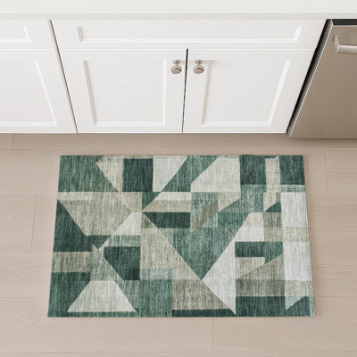 Machine Washable Indoor/Outdoor Earleville ACN2365 Geometric Rug
