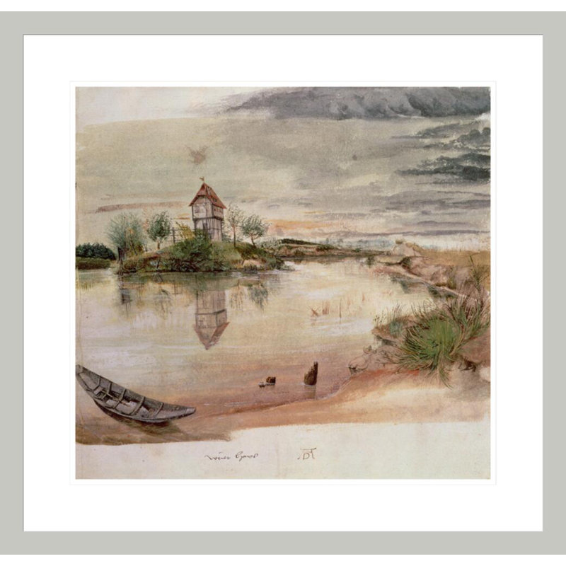 Weierhaus (w / c) par Albrecht Dürer, impression giclée sur cadre, H 23,5 po x l 24,48 po