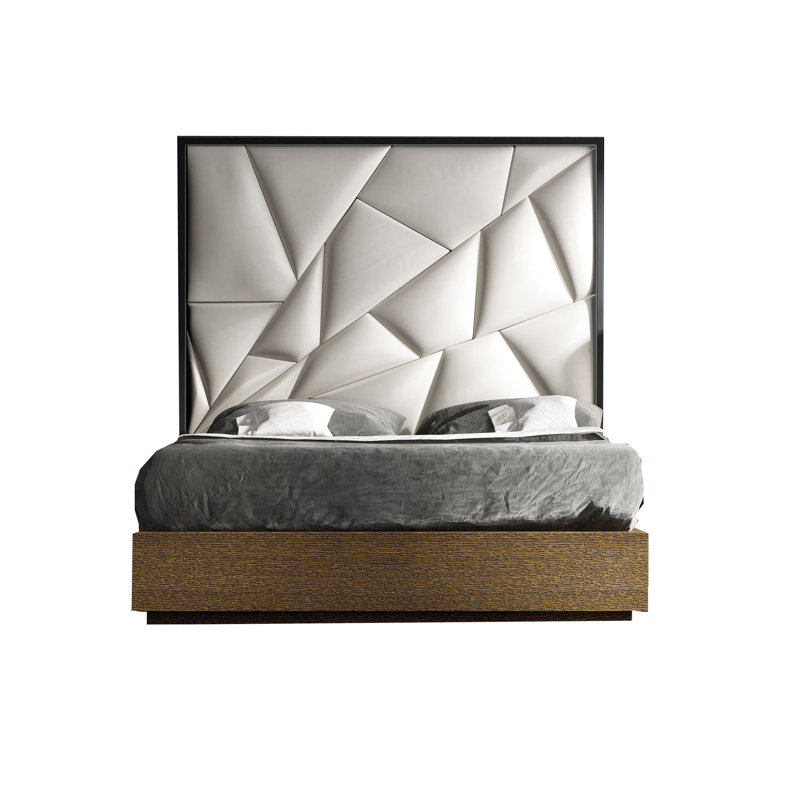 Vegan Leather Panel Bed, Queen