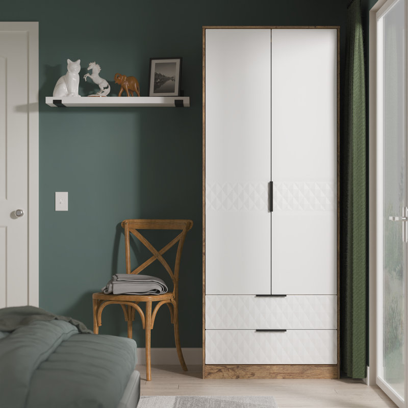 Bethanne 2 Drawer Double Wardrobe, White