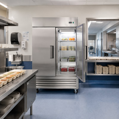 Réfrigérateur commercial en acier inoxydable 54 po 54,2 pi³ 2 portes avec porte à fermeture automatique pour les restaurants