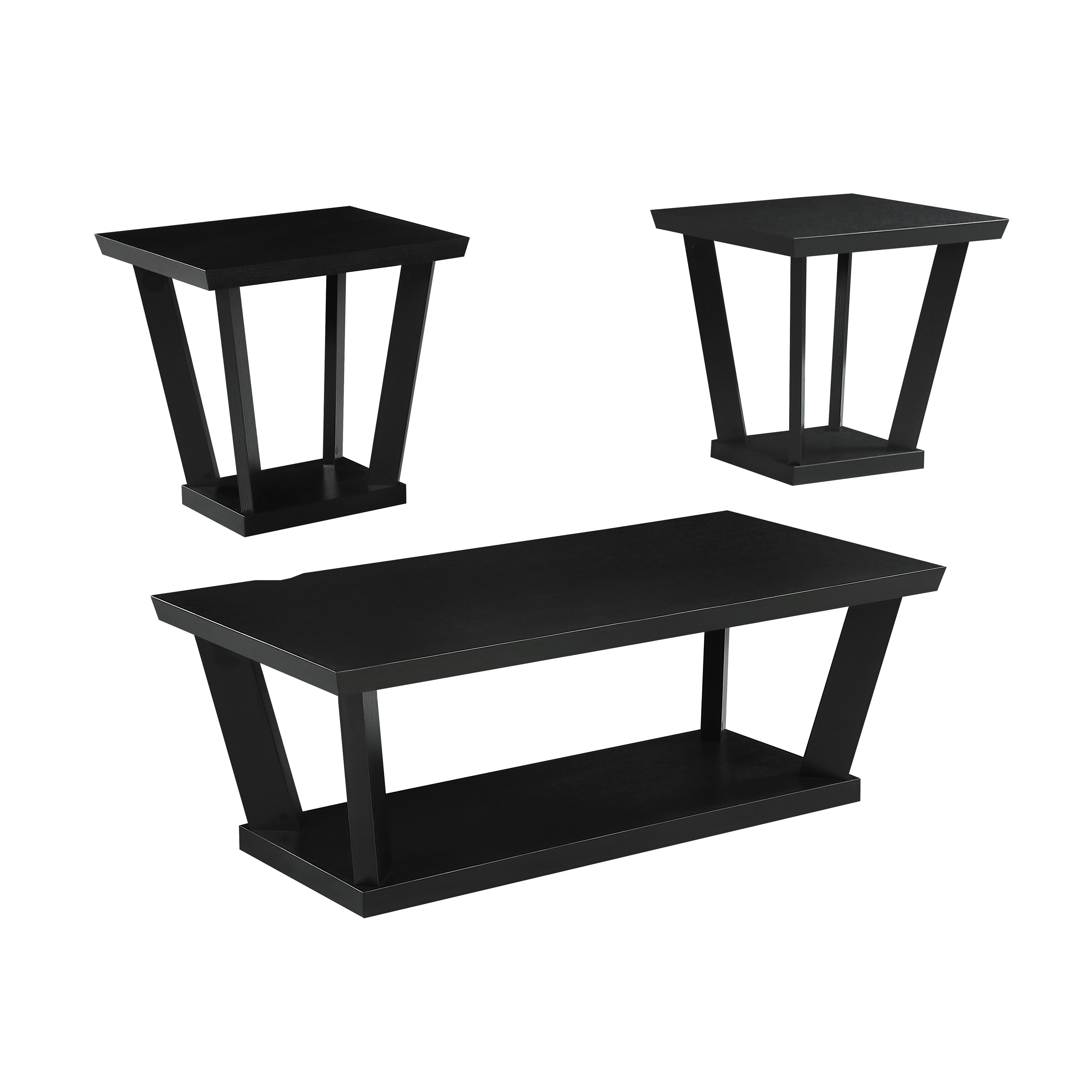 Aminta Piece Coffee And End Table Set Black
