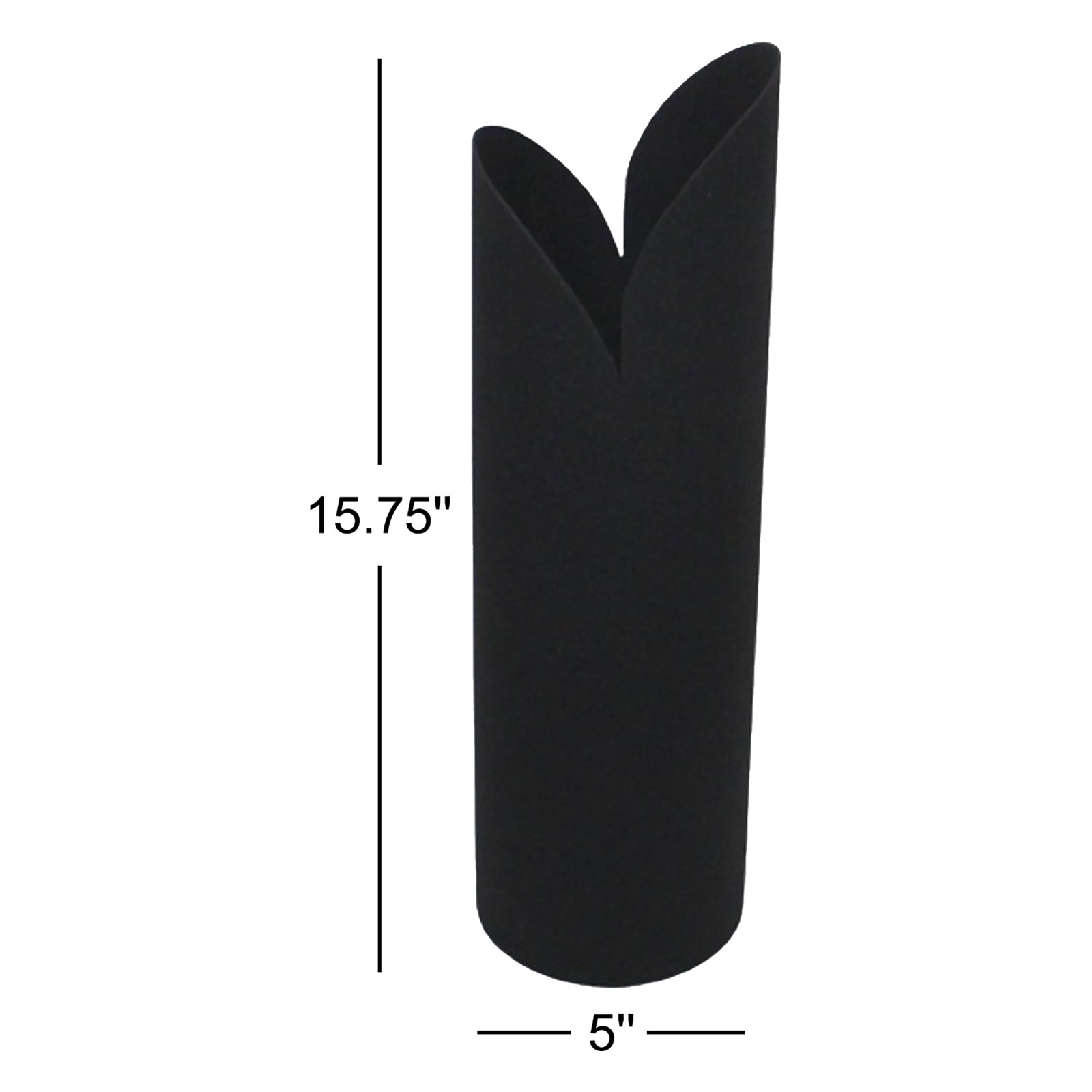 Jenny Iron Table Vase, Black, 15.75" H x 5" W x 5" D