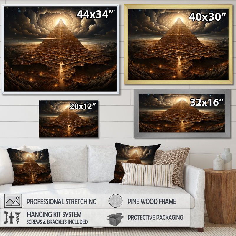 Judaïsme, Mont Moriah, sommet sacré, mystère, clair de lune III, sur toile, Toile tendue, H 30 po x l 40 po x P 1,5 po