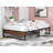 17 Stories Twin Size Platform Bed Frame, 14 Inch Metal Bed Frame For Storage, Mattress Foundation With Rustic Wood, No Box Spring Needed, Easy Assembly, Wood Slats-1319930296