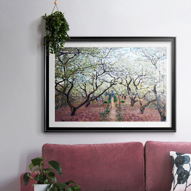 Orchard In Bloom, 1879, reproduction d'art sur papier, H 15 po x l 21 po x P 1,5 po, Noir