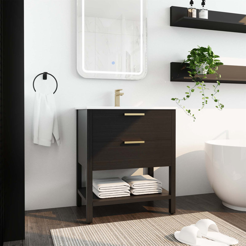 Meuble-lavabo 30 po avec lavabo et 2 tiroirs à fermeture en douceur