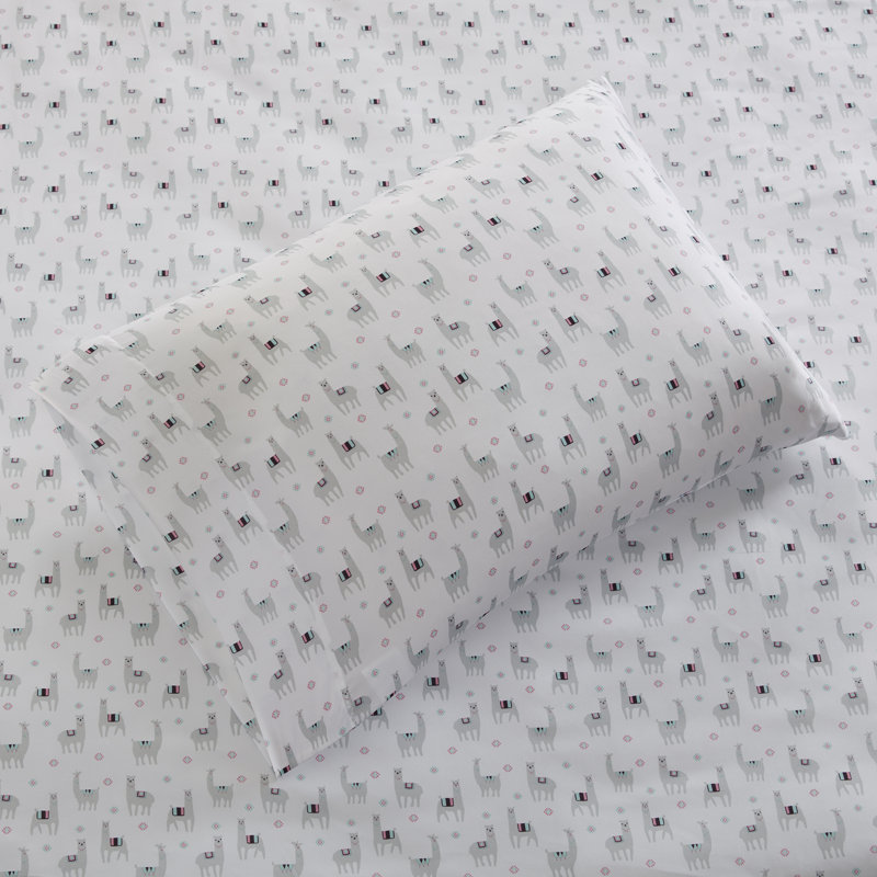 Ensemble de draps 4 pièces Intelligent Design, Ensemble de draps pour lit double + drap-housse + , Gris / blanc
