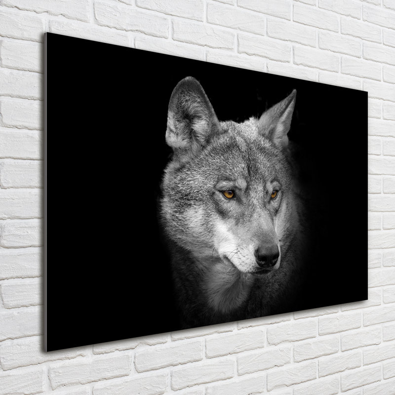Wolf - No Frame Print on Glass